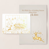 Stijlvolle Luxury Golden Reindeer Kerstmis Folie Kaarten (Display)