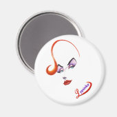 Stijlvolle Lypsinka magneet (rond) (Voorkant / Achterkant)