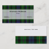 Stijlvolle MacBride Clan Tartan Aangepast Visitekaartje (Voorkant / Achterkant)