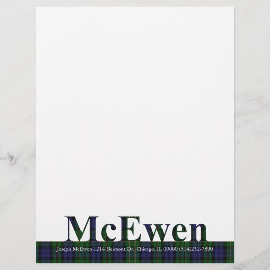 Stijlvolle MacEwen Plaid Briefpapier (Voorkant)