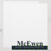 Stijlvolle MacEwen Plaid Briefpapier (Voorkant / Achterkant)