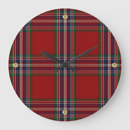Stijlvolle MacFarlane Tartan Pset Clock Grote Klok (Voorkant)