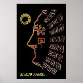 Stijlvolle machine Picchu Silhouette Poster (Voorkant)