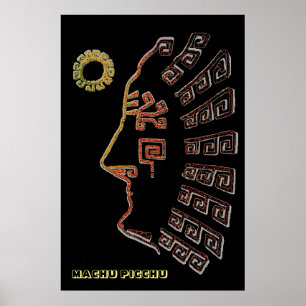 Stijlvolle machine Picchu Silhouette Poster