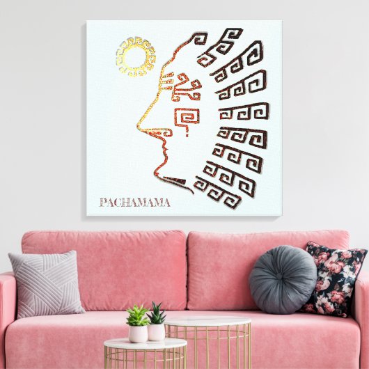 Stijlvolle machine_Picchu tekening Canvas Afdruk (Insitu (Woonkamer))