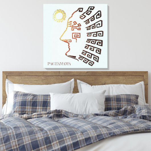 Stijlvolle machine_Picchu tekening Canvas Afdruk (Insitu (Slaapkamer))