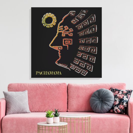 Stijlvolle machine_Picchu tekening Canvas Afdruk (Insitu (Woonkamer))