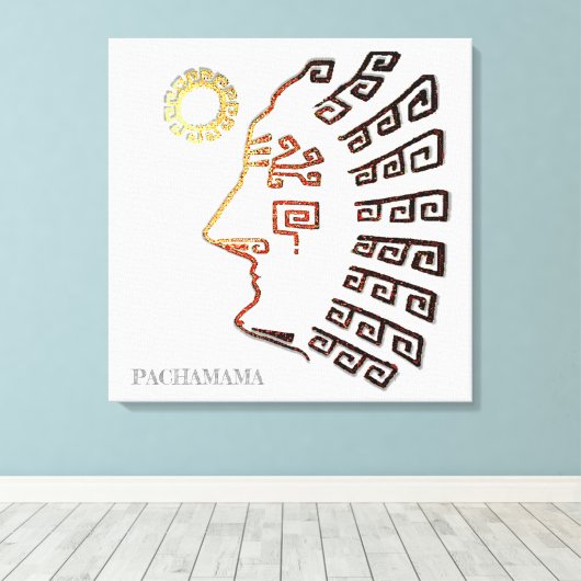 Stijlvolle machine_Picchu tekening Canvas Afdruk (Insitu (Houten vloer))