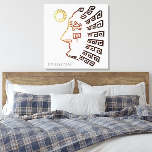 Stijlvolle machine_Picchu tekening Canvas Afdruk (Insitu (Slaapkamer))