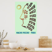 Stijlvolle Machu_Picchu Silhouette Poster (Keuken)