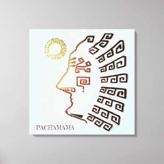 Stijlvolle Machu_Picchu tekening Canvas Afdruk (Voorkant)