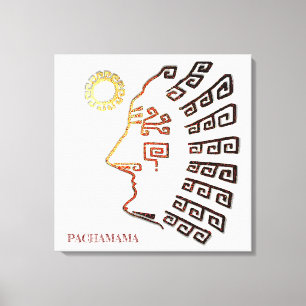 Stijlvolle Machu_Picchu tekening Canvas Afdruk