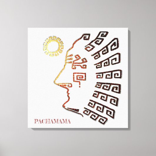 Stijlvolle Machu_Picchu tekening Canvas Afdruk (Voorkant)