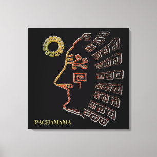 Stijlvolle Machu_Picchu tekening Canvas Afdruk