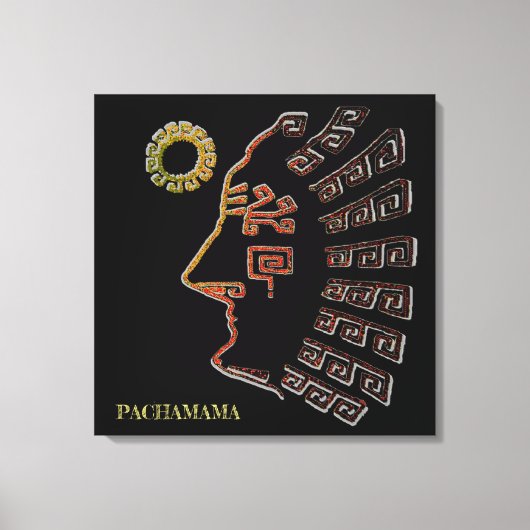 Stijlvolle Machu_Picchu tekening Canvas Afdruk (Voorkant)