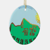 Stijlvolle Machu Picchu tekening Keramisch Ornament (Rechts)