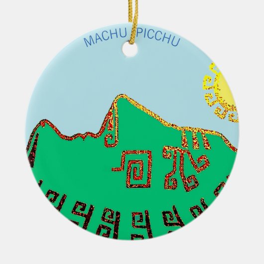 Stijlvolle Machu Picchu tekening Keramisch Ornament (Voorkant)