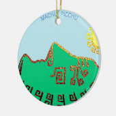 Stijlvolle Machu Picchu tekening Keramisch Ornament (Links)