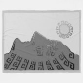 Stijlvolle Machu Picchu Tekening op Silver Grey Fl Fleece Deken (Voorkant (Horizontaal))