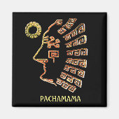 Stijlvolle Machu_Picchu Tekening op zwart Magneet (Voorkant)