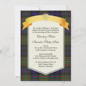 Stijlvolle MacLellan Tartan Pset Custom Wedding Kaart (Voorkant)