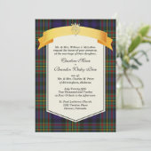 Stijlvolle MacLellan Tartan Pset Custom Wedding Kaart (Staand voorkant)