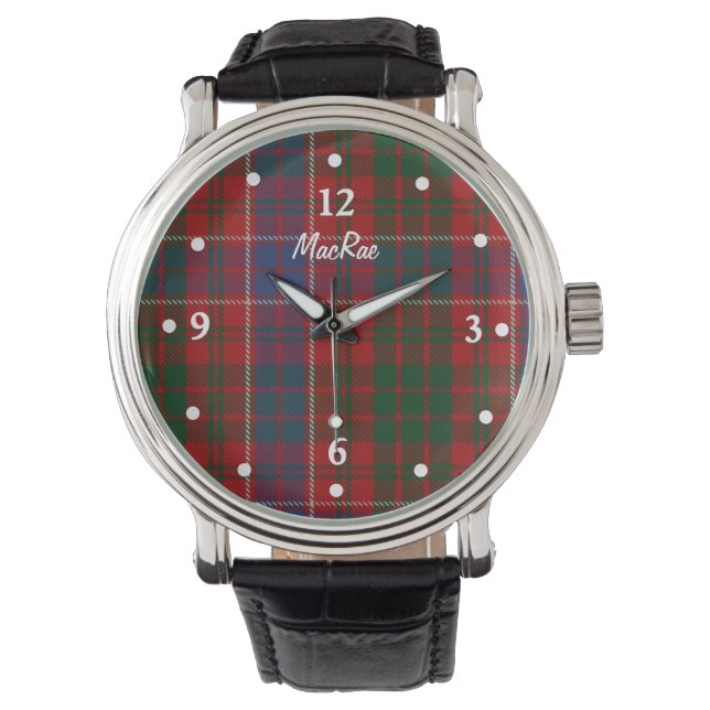 Stijlvolle MacRae Plaid Faced Custom Watch Horloge (Voorkant)