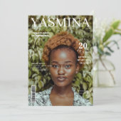 Stijlvolle magazine cover foto 20e verjaardag kaart (Staand voorkant)
