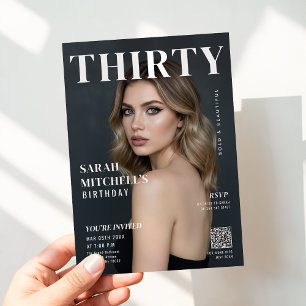 Stijlvolle magazinecover foto 30e verjaardag QR-co Kaart