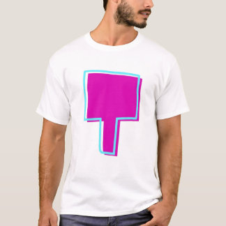 Stijlvolle Magenta en Blauwgroen letter t T-shirt
