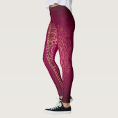 Stijlvolle Magenta Gouden Leggings (Links)
