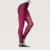 Stijlvolle Magenta Gouden Leggings (Rechts)