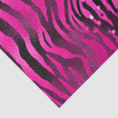 Stijlvolle magenta roze en zwarte tijgerstrepen tissuepapier (Detail)