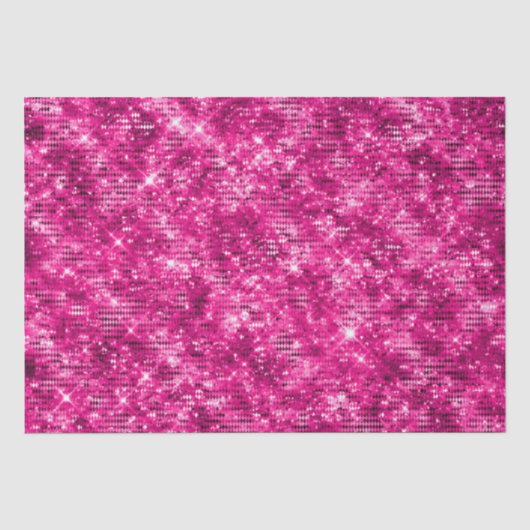 Stijlvolle magenta roze glans glitter tissuepapier (Voorkant)