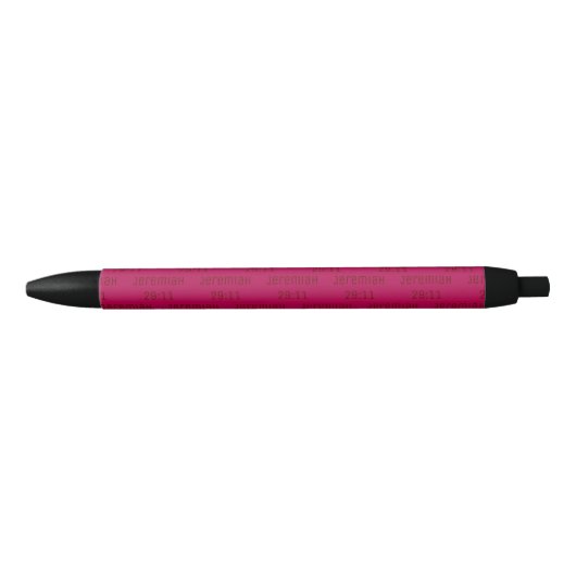 Stijlvolle magenta roze JEREMIAH 29 11 Zwarte Inkt Pen (Voorkant)