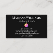 Stijlvolle make-up en nagels 4 foto's collage zwar visitekaartje (Achterkant)