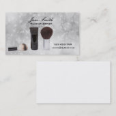 Stijlvolle make-up kunstenaar zilveren glamoureus visitekaartje (Voorkant / Achterkant)