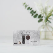 Stijlvolle make-up kunstenaar zilveren glamoureus visitekaartje (Staand voorkant)