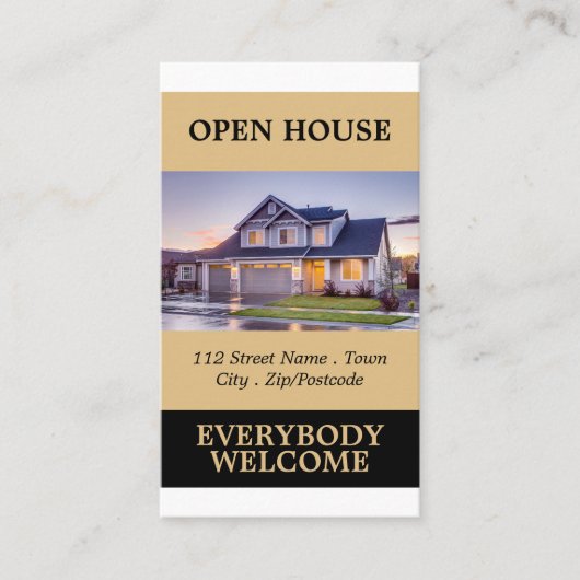 Stijlvolle makelaar open huis Adverteren Kaarten Visitekaartje (Voorkant)