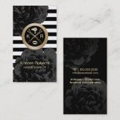 Stijlvolle makreel en halfwitte strepen - Floral Visitekaartje (Voorkant / Achterkant)