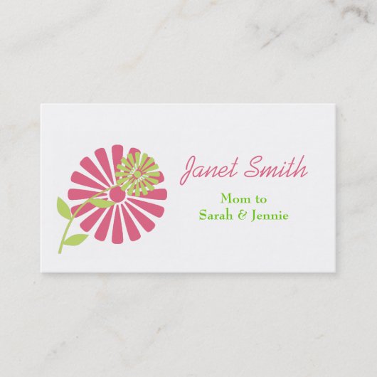 Stijlvolle mama-kaart contactkaartje (Voorkant)