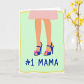 Stijlvolle Mama Nummer Eén Kaart (Gele Bloem)