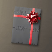 Stijlvolle Mannelijke Donkergrijze Naam & Monogram Cadeaupapier