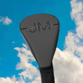 Stijlvolle Mannelijke Donkergrijze Naam & Monogram Golfheadcover