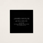 Stijlvolle Mannelijke Donkergrijze Naam & Monogram Vierkante Visitekaartjes (Achterkant)