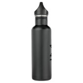 Stijlvolle Mannelijke Donkergrijze Naam & Monogram Waterfles (Links)