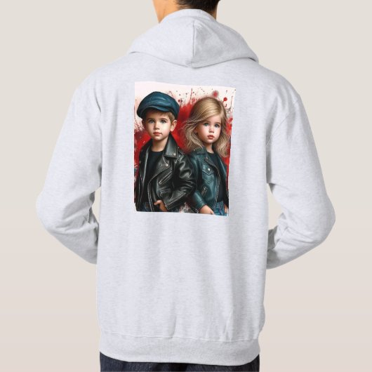 Stijlvolle Mannen Hoodie T-shirt met Lovers Design (Achterkant)