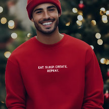 Stijlvolle Mannen Red Eat Sleep Creëer Herhaal Slo