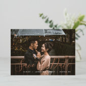 Stijlvolle Manuscript de Bekleding sparen de Datum Folie Uitnodiging (Staand Voorkant)