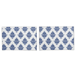 Stijlvolle marineblauw en witte Damask gevarieerd Kussensloop